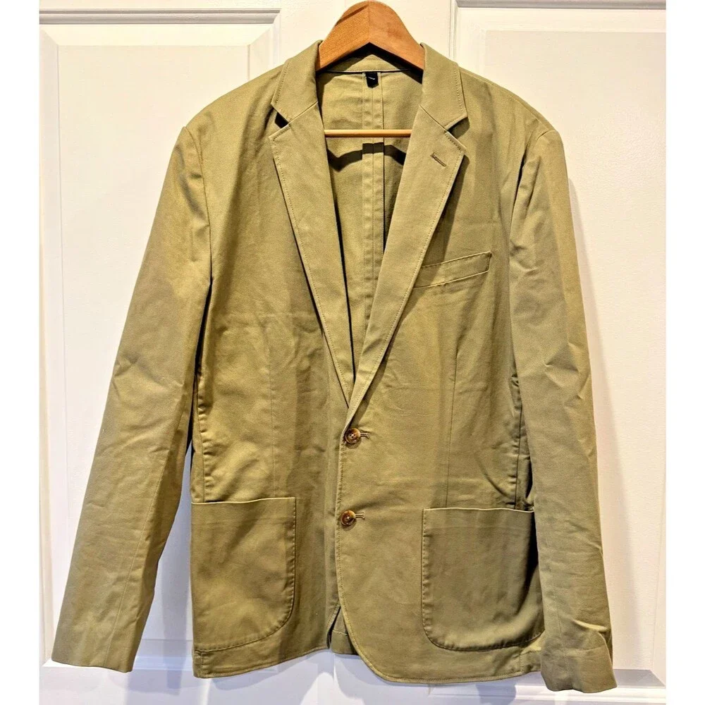 J.CREW Men's Green Cotton Twill Slim Fit Two-Button Blazer 40 GZ010 SP17